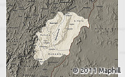 Shaded Relief Map of Rutana, darken