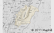 Shaded Relief Map of Rutana, desaturated