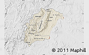 Shaded Relief Map of Rutana, lighten, desaturated