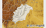 Shaded Relief Map of Rutana, physical outside