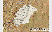 Shaded Relief Map of Rutana, satellite outside