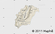 Shaded Relief Map of Rutana, single color outside