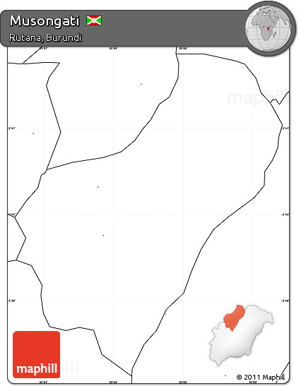 Blank Simple Map of Musongati, no labels
