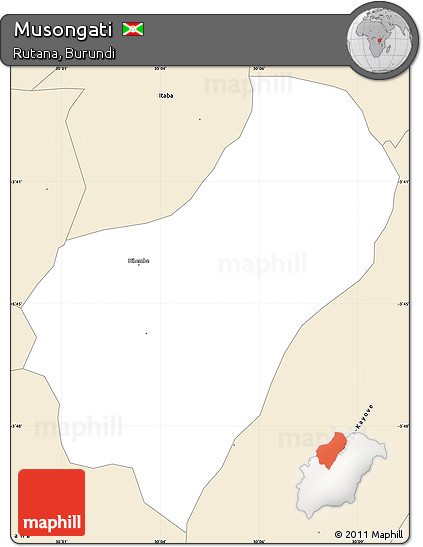Classic Style Simple Map of Musongati