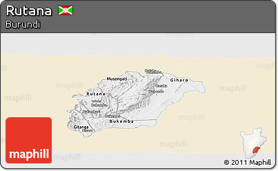 Classic Style Panoramic Map of Rutana, single color outside