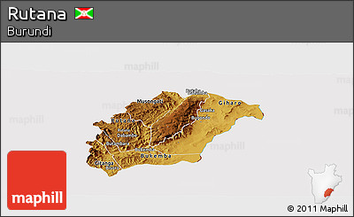 Physical Panoramic Map of Rutana, cropped outside