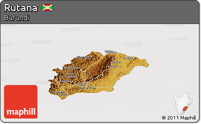 Physical Panoramic Map of Rutana, cropped outside