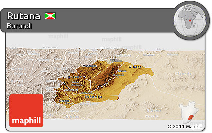 Physical Panoramic Map of Rutana, lighten