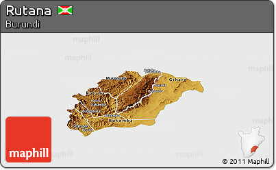 Physical Panoramic Map of Rutana, single color outside