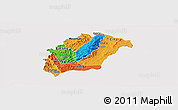 Political Panoramic Map of Rutana, cropped outside