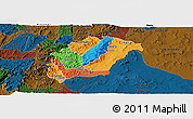 Political Panoramic Map of Rutana, darken