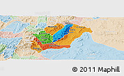 Political Panoramic Map of Rutana, lighten