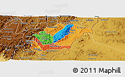 Political Panoramic Map of Rutana, physical outside