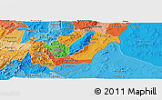 Political Panoramic Map of Rutana, political shades outside