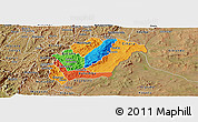 Political Panoramic Map of Rutana, satellite outside