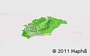 Political Shades Panoramic Map of Rutana, cropped outside