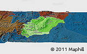 Political Shades Panoramic Map of Rutana, darken