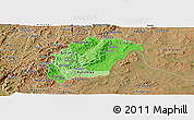 Political Shades Panoramic Map of Rutana, satellite outside