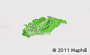 Political Shades Panoramic Map of Rutana, single color outside