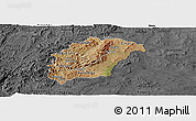 Satellite Panoramic Map of Rutana, darken, desaturated