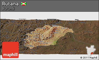 Satellite Panoramic Map of Rutana, darken