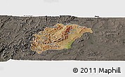 Satellite Panoramic Map of Rutana, darken, semi-desaturated