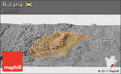 Satellite Panoramic Map of Rutana, desaturated