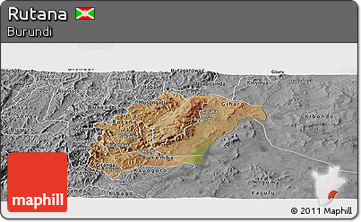 Satellite Panoramic Map of Rutana, desaturated