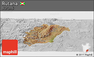 Satellite Panoramic Map of Rutana, lighten, desaturated