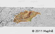 Satellite Panoramic Map of Rutana, lighten, desaturated