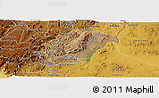 Satellite Panoramic Map of Rutana, physical outside