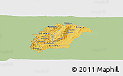 Savanna Style Panoramic Map of Rutana, single color outside