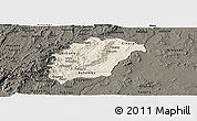 Shaded Relief Panoramic Map of Rutana, darken