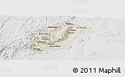 Shaded Relief Panoramic Map of Rutana, lighten, desaturated