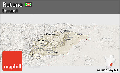 Shaded Relief Panoramic Map of Rutana, lighten