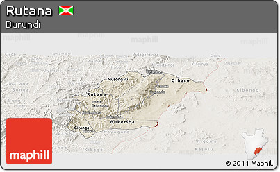 Shaded Relief Panoramic Map of Rutana, lighten