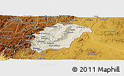 Shaded Relief Panoramic Map of Rutana, physical outside