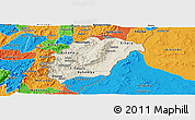 Shaded Relief Panoramic Map of Rutana, political outside