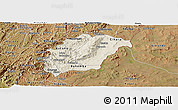 Shaded Relief Panoramic Map of Rutana, satellite outside