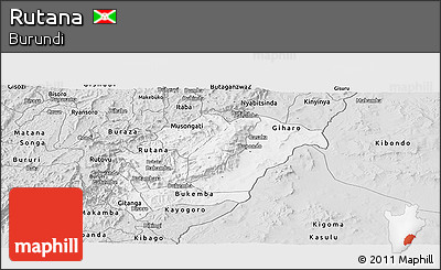 Silver Style Panoramic Map of Rutana