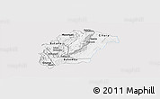 Silver Style Panoramic Map of Rutana, single color outside