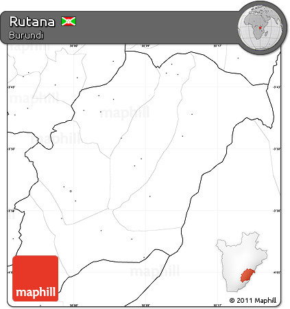 Blank Simple Map of Rutana, no labels