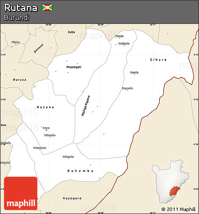 Classic Style Simple Map of Rutana