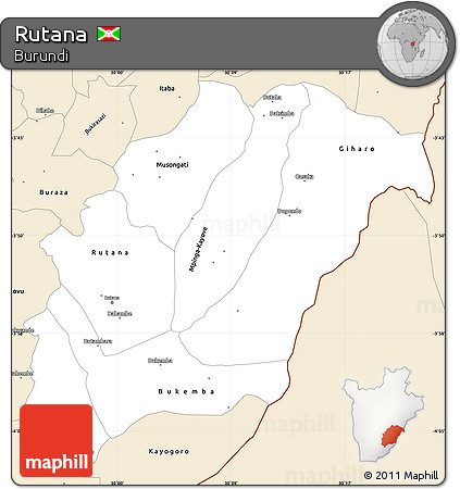Classic Style Simple Map of Rutana