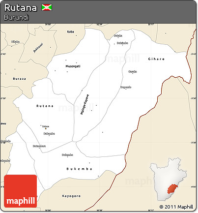 Classic Style Simple Map of Rutana