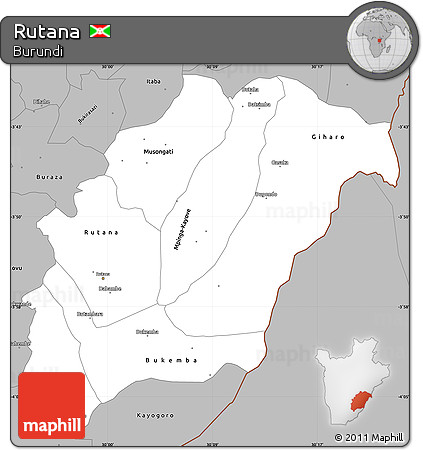 Gray Simple Map of Rutana