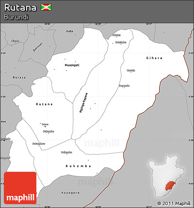 Gray Simple Map of Rutana