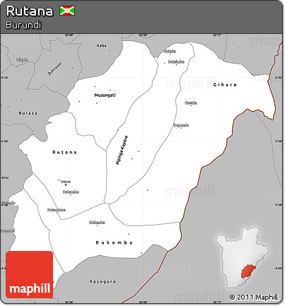 Gray Simple Map of Rutana
