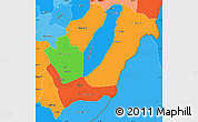 Political Simple Map of Rutana, political shades outside