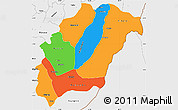 Political Simple Map of Rutana, single color outside, borders and labels